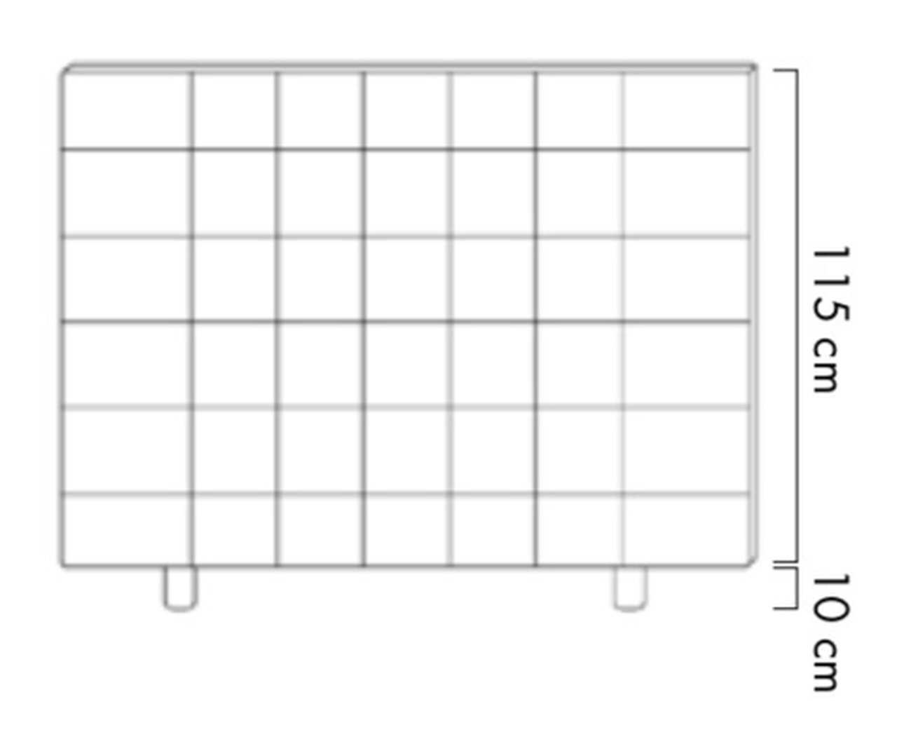 Ejemplo de esquema de distribución para cama de 160  cm.